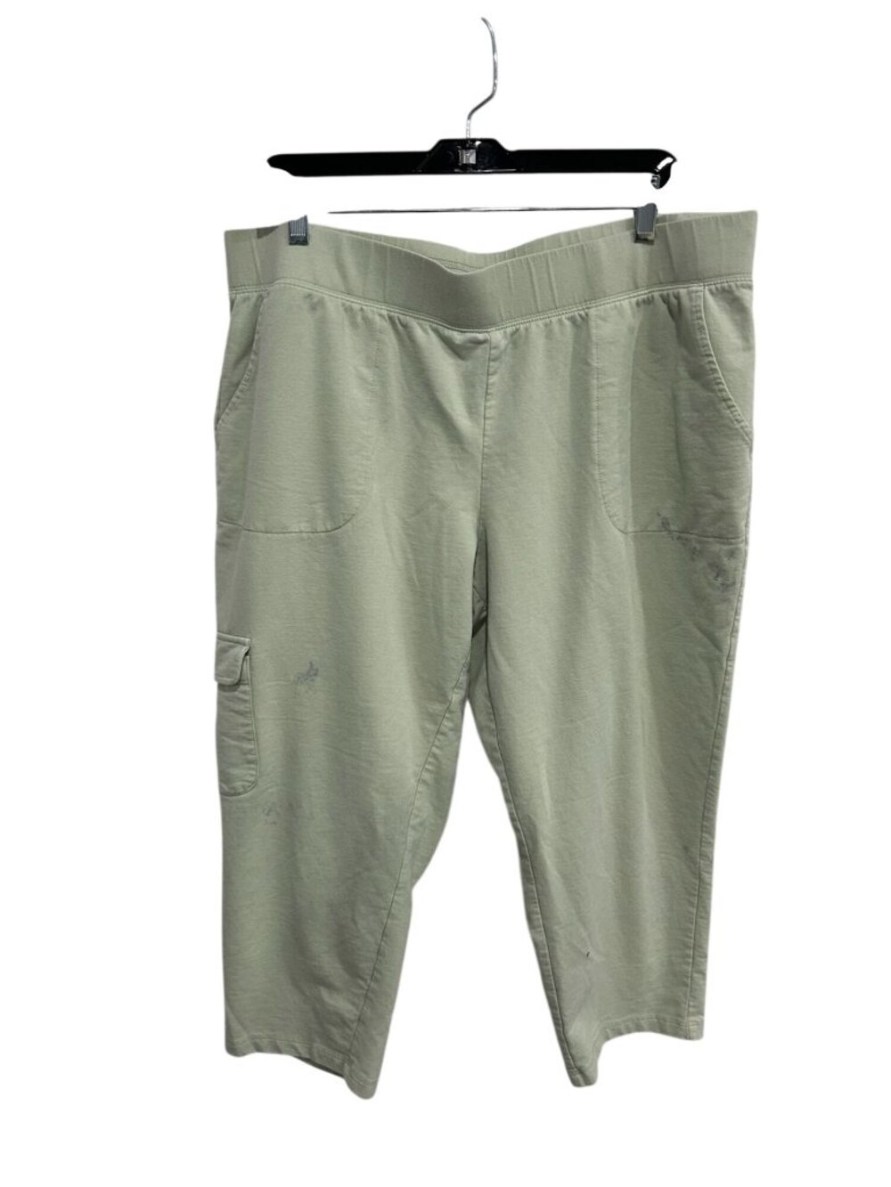 D&Co Active XL Sage Green Capri Pants Pockets Elastic Waist Earth Tones